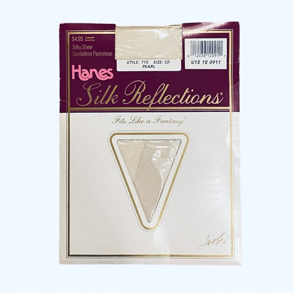 NWT Hanes Vintage Silk Reflections Pearl Pantyhose Hosiery Sandalfoot C D